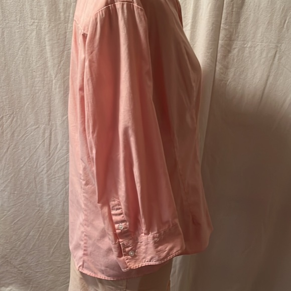 Riders by Lee pink and white striped button down top 3/4 sleeves - Picture 4 of 7